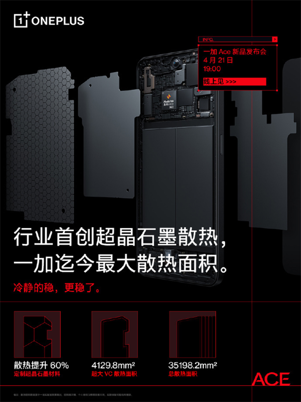 OnePlus Ace sẽ có hệ thống tản nhiệt cực lớn và chip Dimensity