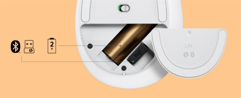 Chuột không dây Lift sử dụng duy nhất một viên pin AA