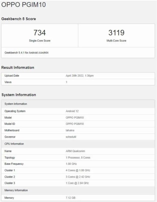 OPPO K10 Pro 5G xuất hiện trên Geekbench, chạy vi xử lý Snapdragon 888 và Android 12