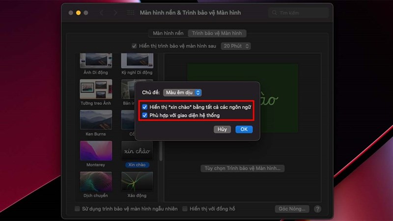 cách kích hoạt screensaver “Hello” trên macOS