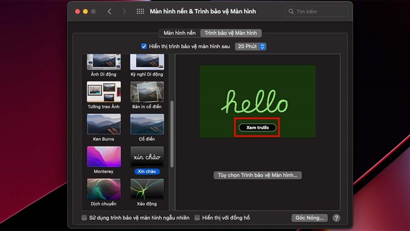 cách kích hoạt screensaver “Hello” trên macOS