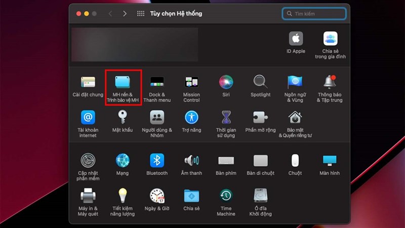 cách bật trình bảo vệ màn hình trên MacBook