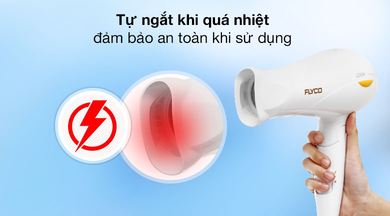 Máy sấy tóc Flyco có tính năng tự ngắt khi quá nhiệt