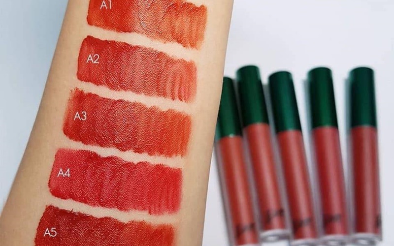 Bảng màu son Bbia Last Velvet Lip Tint Asia nắp xanh lá cây