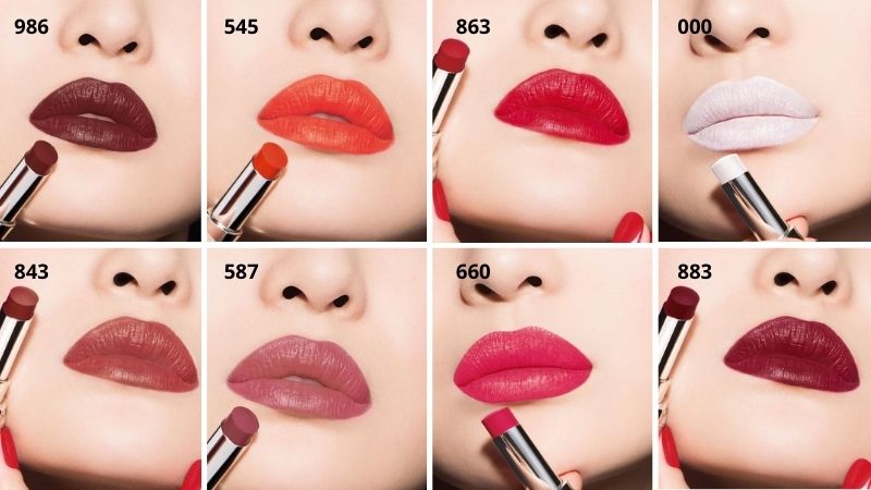 Bảng màu son Dior Rouge Ultra Rouge độc đáo