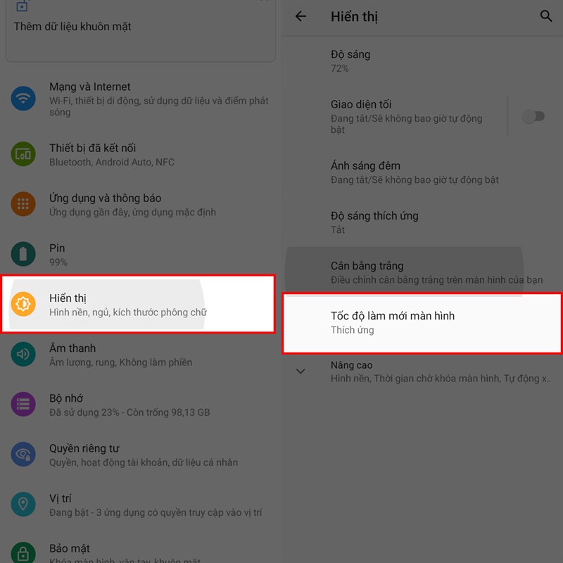 Cách bật màn hình tần số quét cao trên Nokia G21