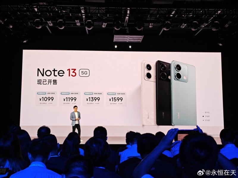 Giá Redmi Note 13 được Xiaomi công bố tại sự kiện ra mắt. Nguồn: Xiaomi.