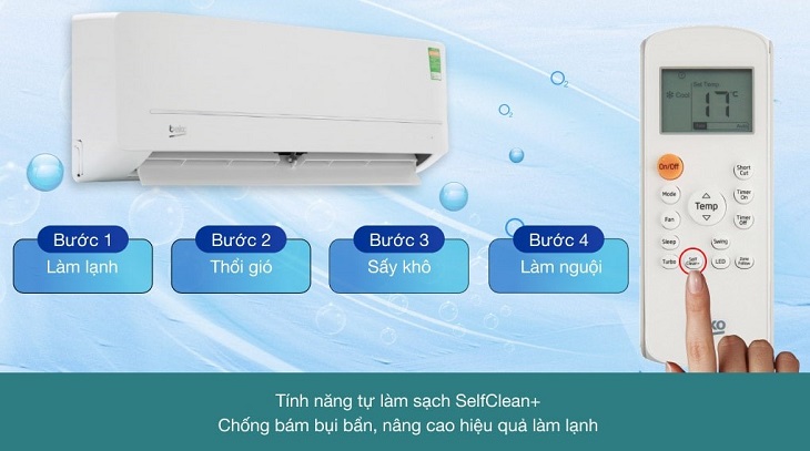 Máy lạnh Beko được trang bị chế độ vệ sinh dàn lạnh