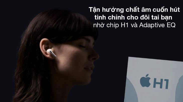 Tai nghe Bluetooth AirPods Pro với công nghệ Adaptive EQ và chip H1
