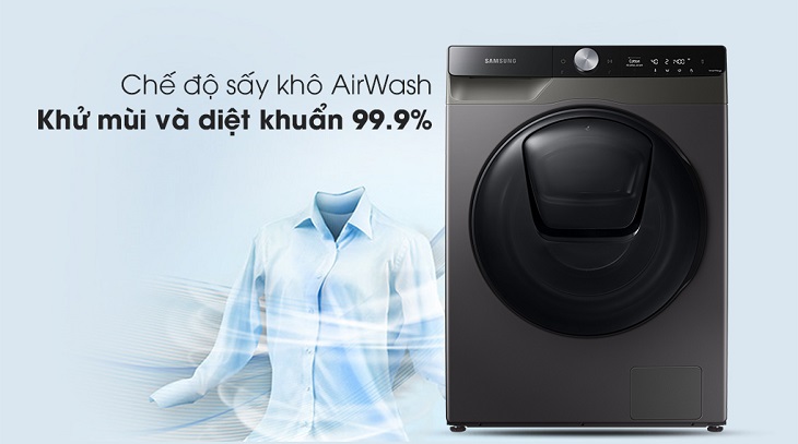 Máy giặt sấy Samsung Addwash Inverter giúp diệt khuẩn và khử mùi hiệu quả đến 99.9%