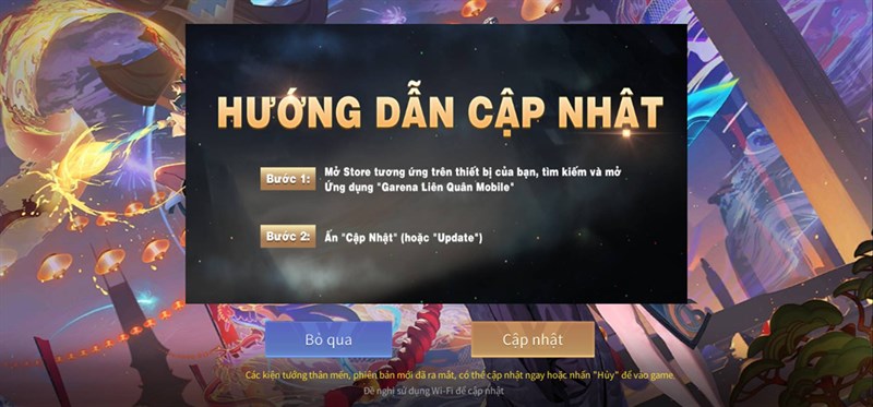 Cách cập nhật Liên Quân Mobile phiên bản mới không bị lỗi