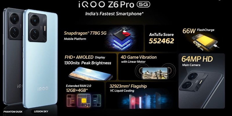 Cấu hình và giá bán iQOO Z6 Pro