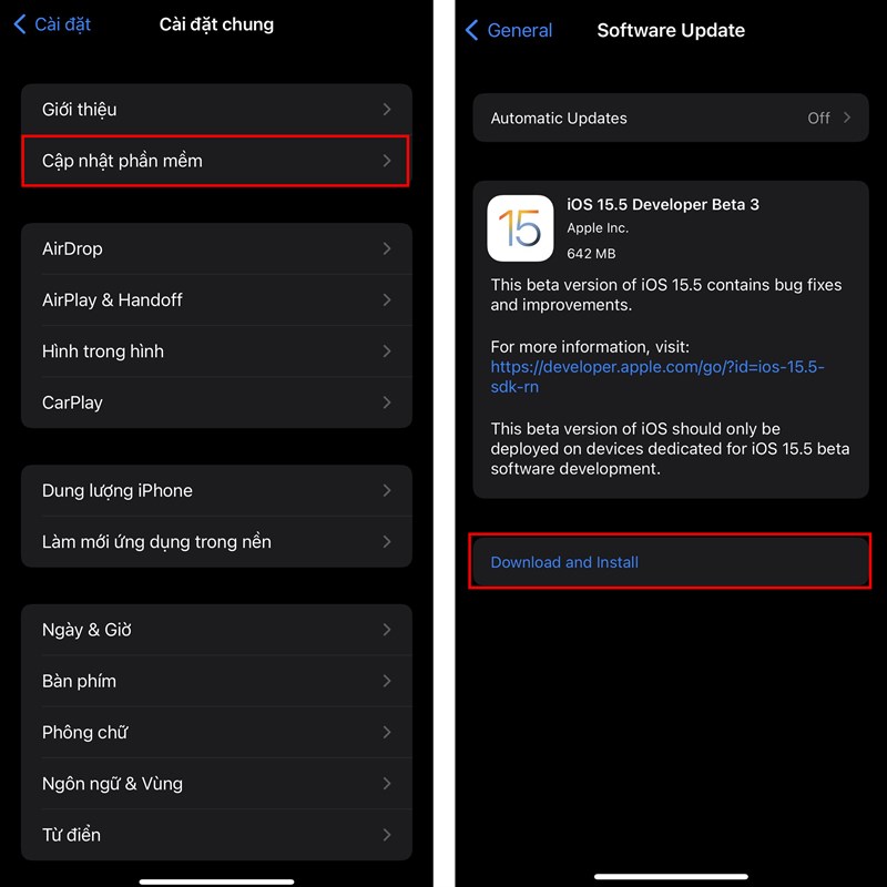 Cách cập nhật iOS 15.5 Beta 3 Cách cập nhật iOS 15.5 Beta 3