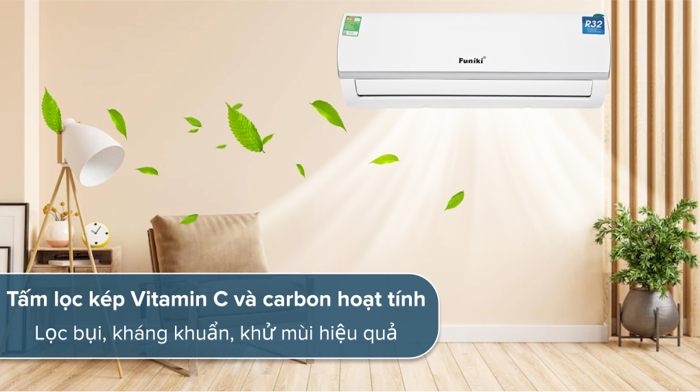 3 lợi ích của công nghệ Smart Care+ trên máy lạnh Funiki - Tấm lọc vitamin C và carbon hoạt tính