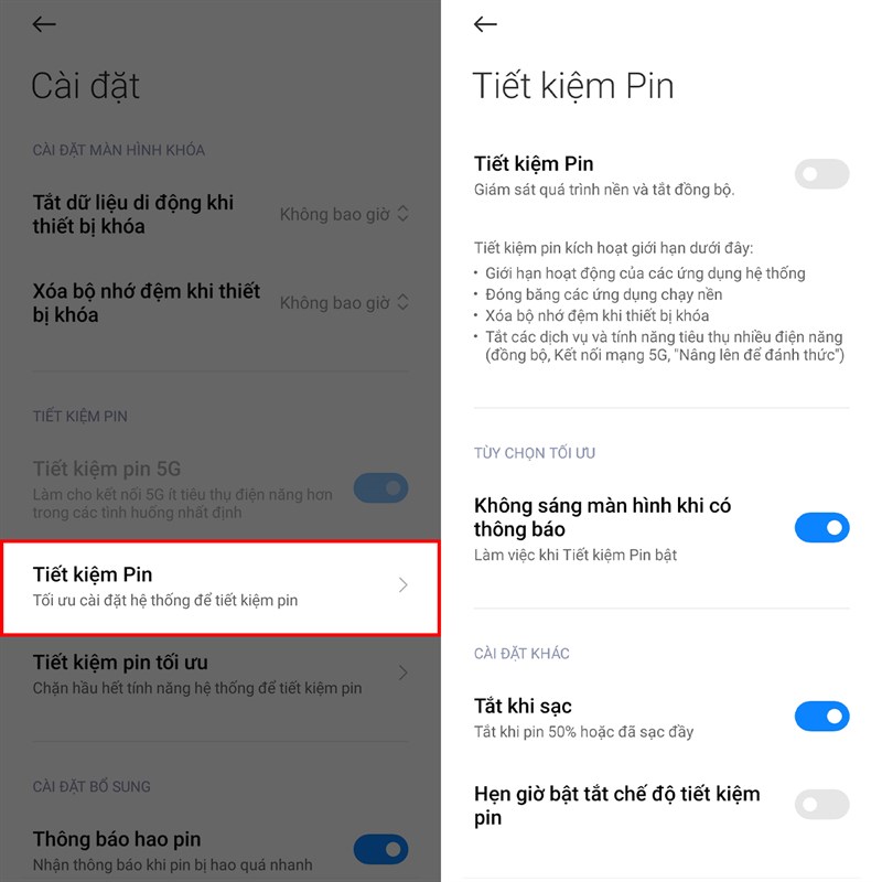 Cách bật tiết kiệm pin trên Xiaomi Redmi Note 11S 5G