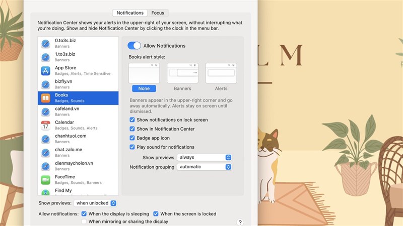 Cách kiểm soát thông báo hiệu quả trên Macbook