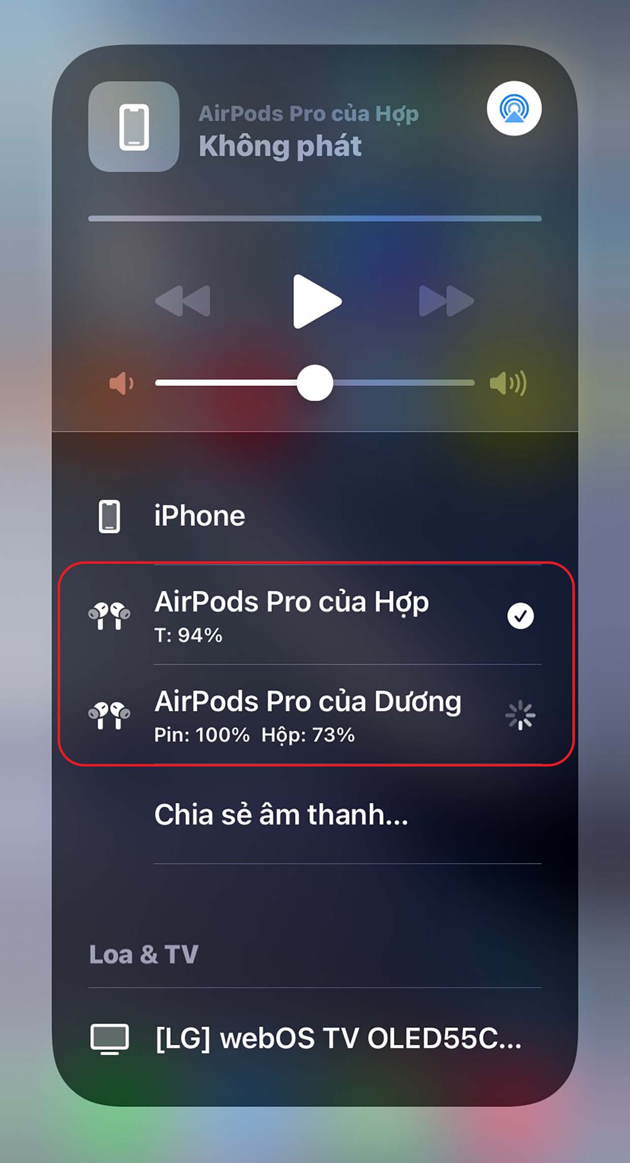 chia sẻ âm thanh trên airpods chia sẻ âm thanh trên airpods