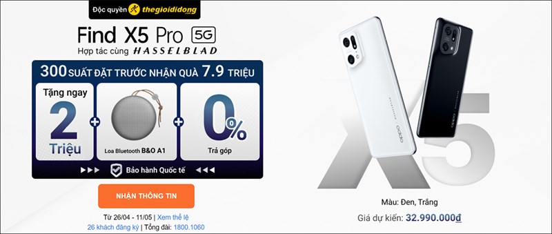 OPPO Find X5 Pro 5G sắp về hàng tại TGDĐ OPPO Find X5 Pro 5G sắp về hàng tại TGDĐ