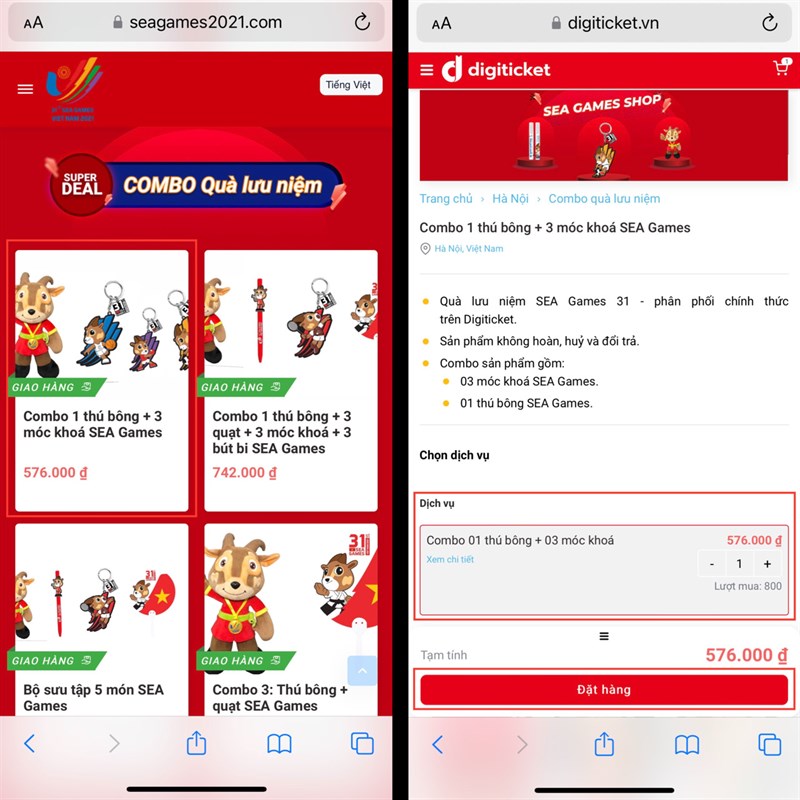 Cách mua vật phẩm SEA Games 31