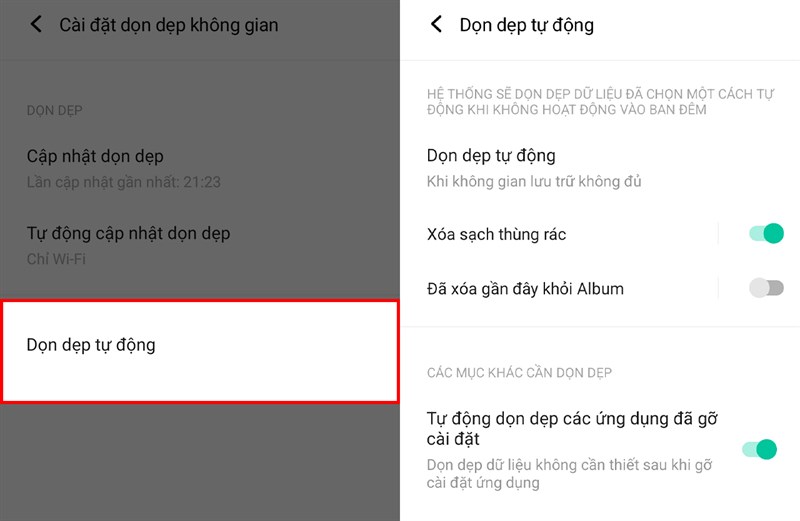 Cách chỉnh dọn dẹp rác tự động trên Vivo Y55