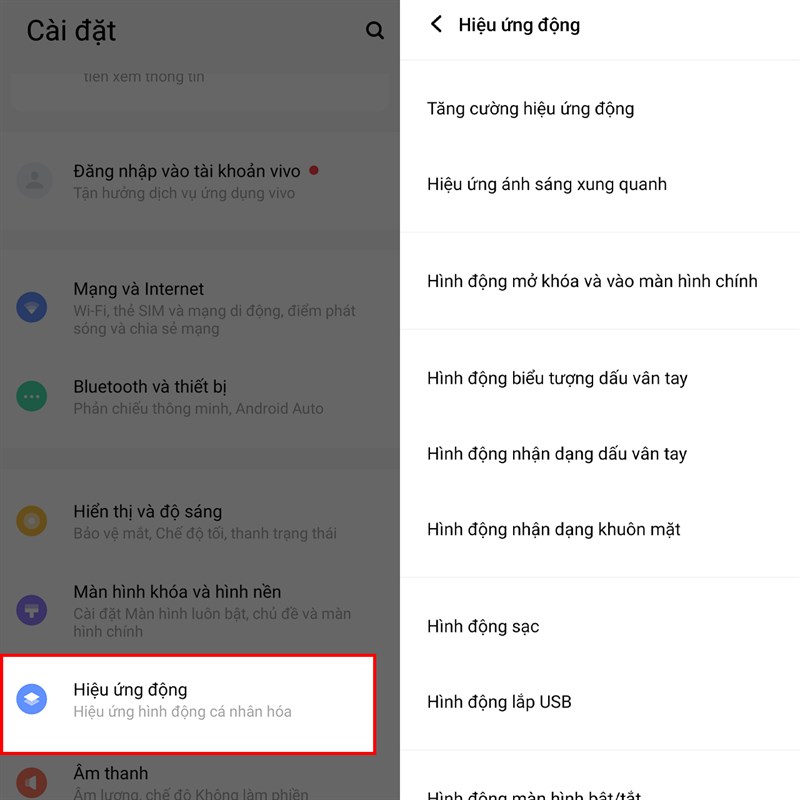 Cách cài hiệu ứng động trên Vivo Y55
