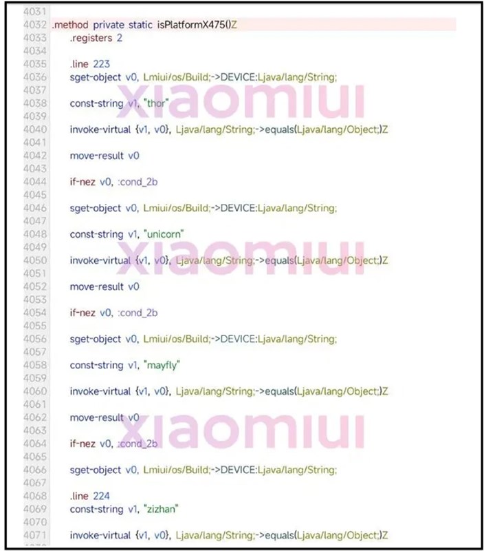Hình ảnh mã nguồn Xiaomi MIUI bị rò rỉ Hình ảnh mã nguồn Xiaomi MIUI bị rò rỉ