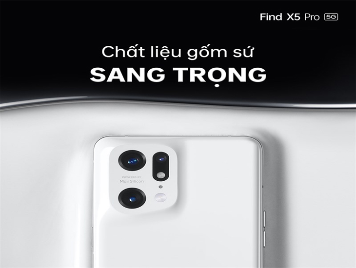 OPPO Find X5 Pro 5G được làm từ chất liệu gốm sứ sang trọng