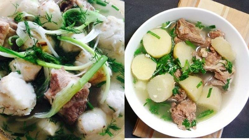 Canh khoai từ hầm xương