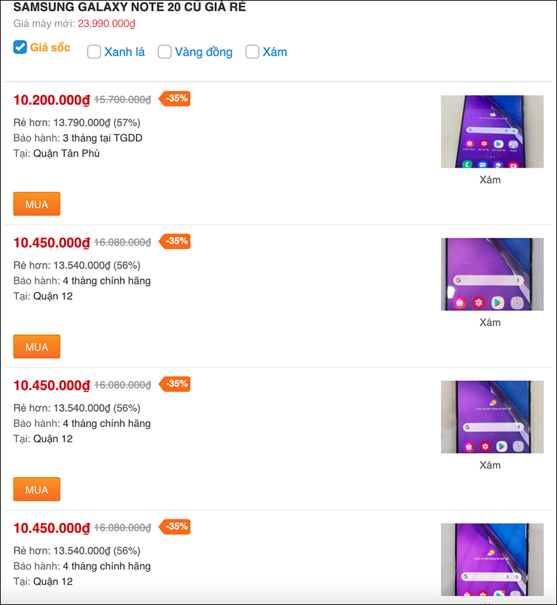 Galaxy Note 20 series cũ giá rẻ bất ngờ, sở hữu chỉ với từ 10 triệu Galaxy Note 20 series cũ giá rẻ bất ngờ, sở hữu chỉ với từ 10 triệu