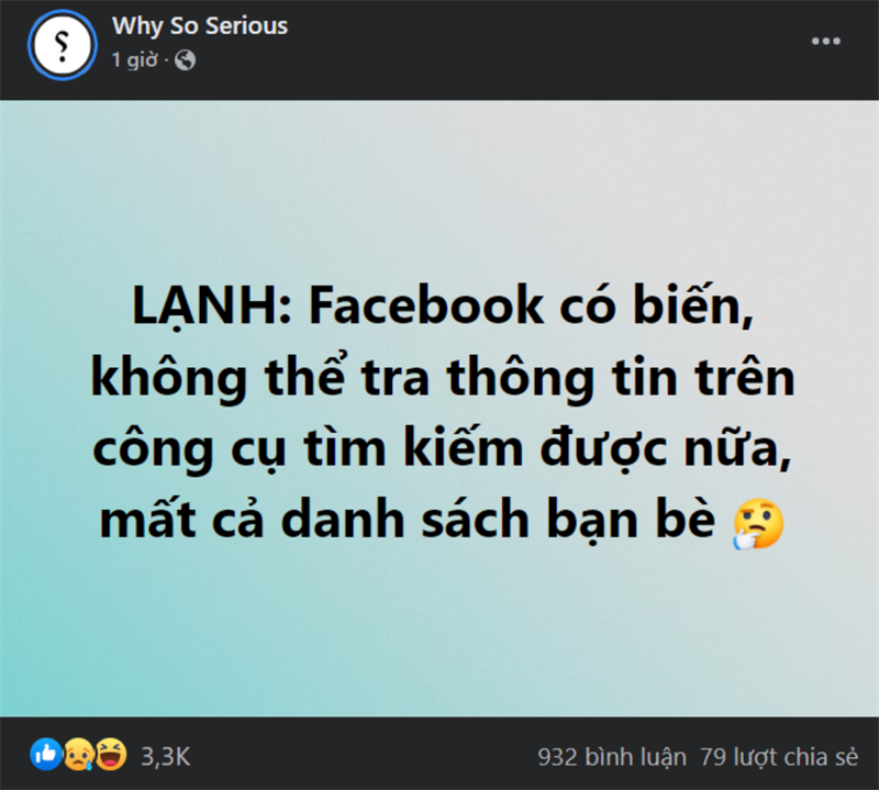 Facebook bị lỗi mất danh sách bạn bè và không thể dùng thanh tìm kiếm Facebook bị lỗi mất danh sách bạn bè và không thể dùng thanh tìm kiếm