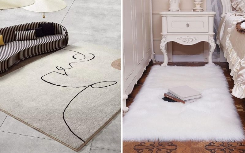 Thảm lót sàn, một trong những vật phật phẩm được yêu thích để trang trí phòng ngủ