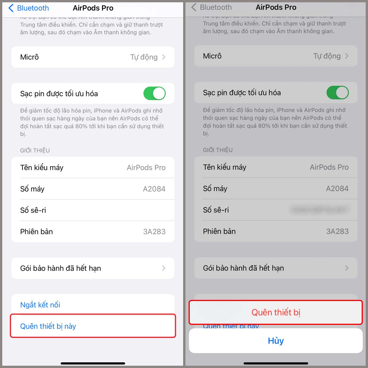 Ngắt kết nối AirPods tạm thời Ngắt kết nối AirPods tạm thời
