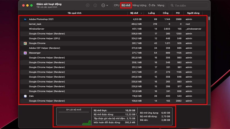 cách giám sát hoạt động trên MacBook