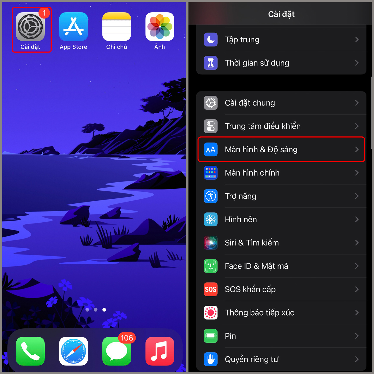 Bật chế độ Dark Moon trên iPhone