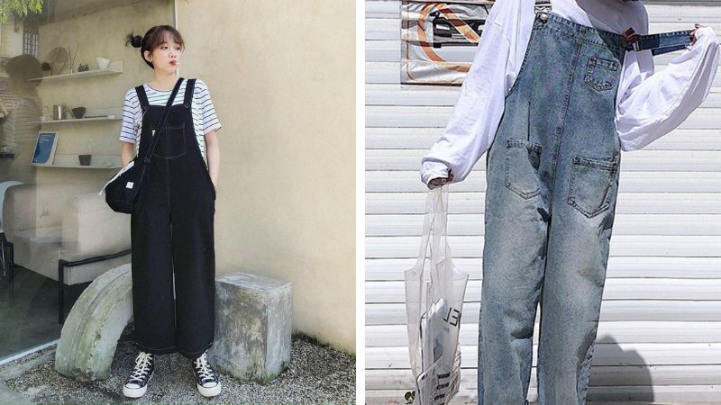 Long overalls + T-shirt