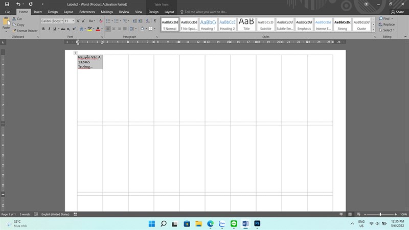 Cách tạo thẻ tên trong Word Cách tạo thẻ tên trong Word