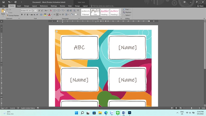 Cách tạo thẻ tên trong Word Cách tạo thẻ tên trong Word