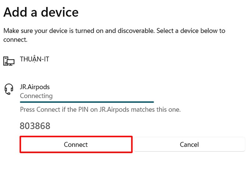 Cách kết nối AirPods với Windows 11