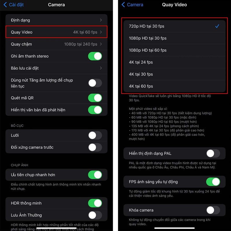 Cách nén dung lượng video trên iPhone