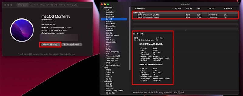 cách kiểm tra bộ nhớ RAM trên MacBook
