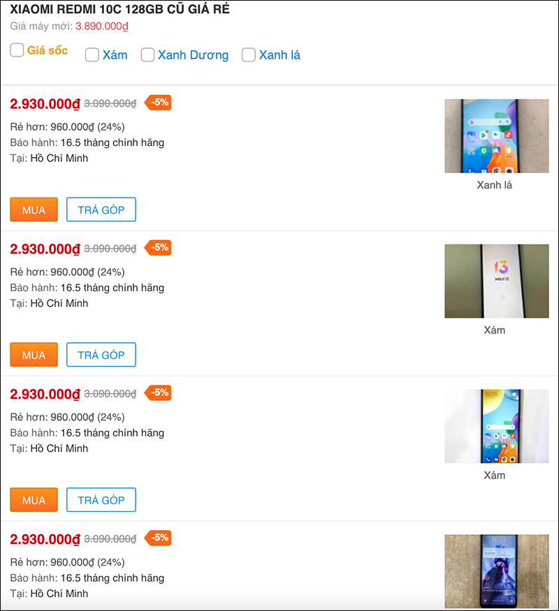 Giá Xiaomi Redmi 10C cũ hiện tại dưới 3 triệu, có chip Rồng mua ngay Giá Xiaomi Redmi 10C cũ hiện tại dưới 3 triệu, có chip Rồng mua ngay