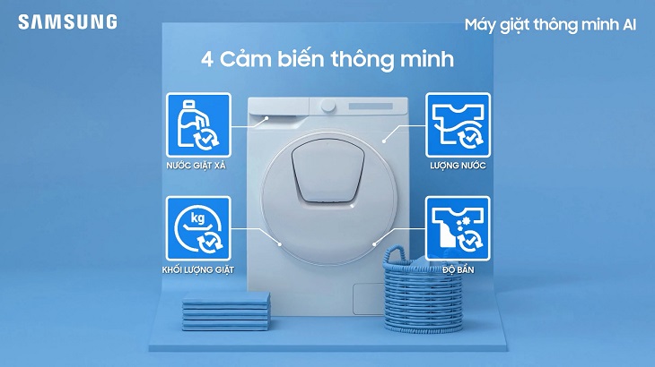 Giặt cảm-biến thông-minh AI Wash trên máy giặt samsung