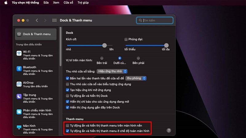 Cách ẩn hiện thanh Dock trên MacBook