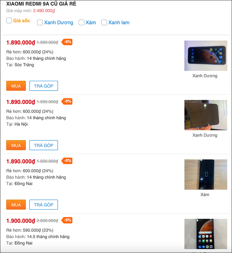 Redmi 9A cũ giá rẻ quá rồi, dưới 2 triệu mà có màn hình to và pin trâu