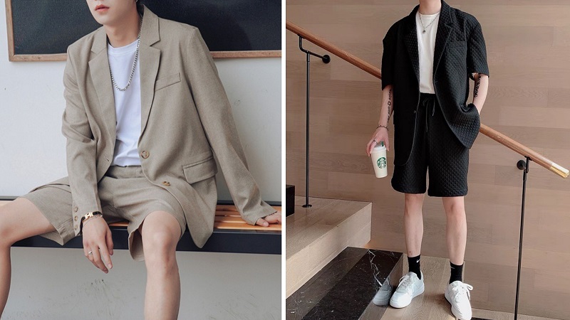 Quần short phối cùng áo blazer tôn lên sự năng động, khỏe khoắn