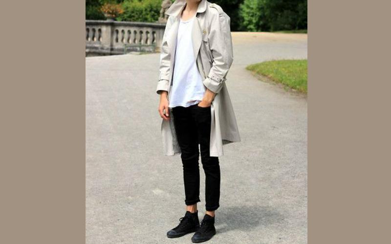 Giày converse cổ cao cùng quần skinny jean đen