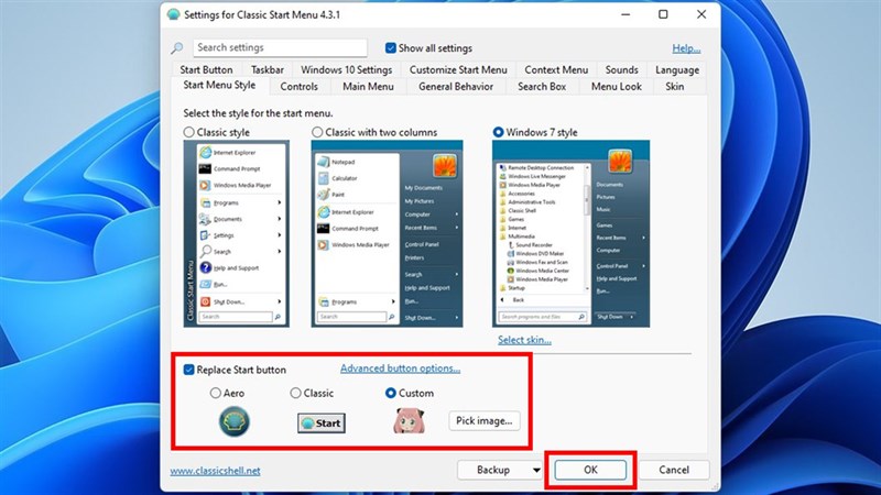 cách thay đổi biểu tượng Start Menu trên Windows