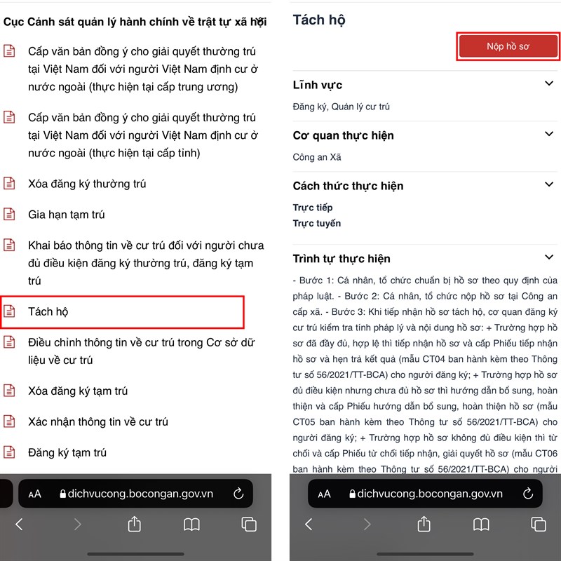 Cách tách hộ khẩu