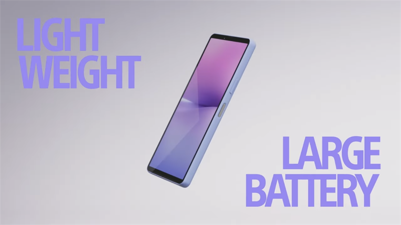 Với khối lượng chỉ 159 gram, Xperia 10 V đang là mẫu smartphone có pin 5.000 mAh nhẹ nhất thế giới ở hiện tại. Nguồn: Sony.