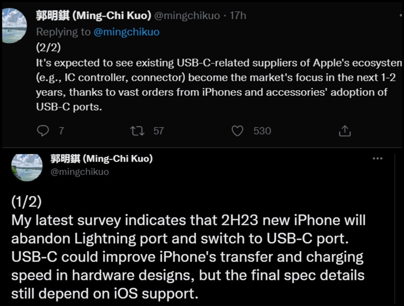 Apple có thể sẽ chính thức sử dụng cổng USB Type-C trên iPhone 2023